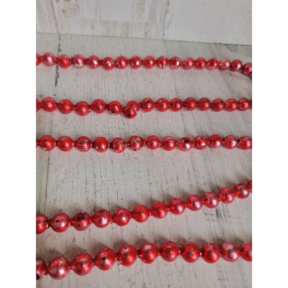 Unique long red mercury beaded Garland glass Xmas decor - Picture 10 of 13